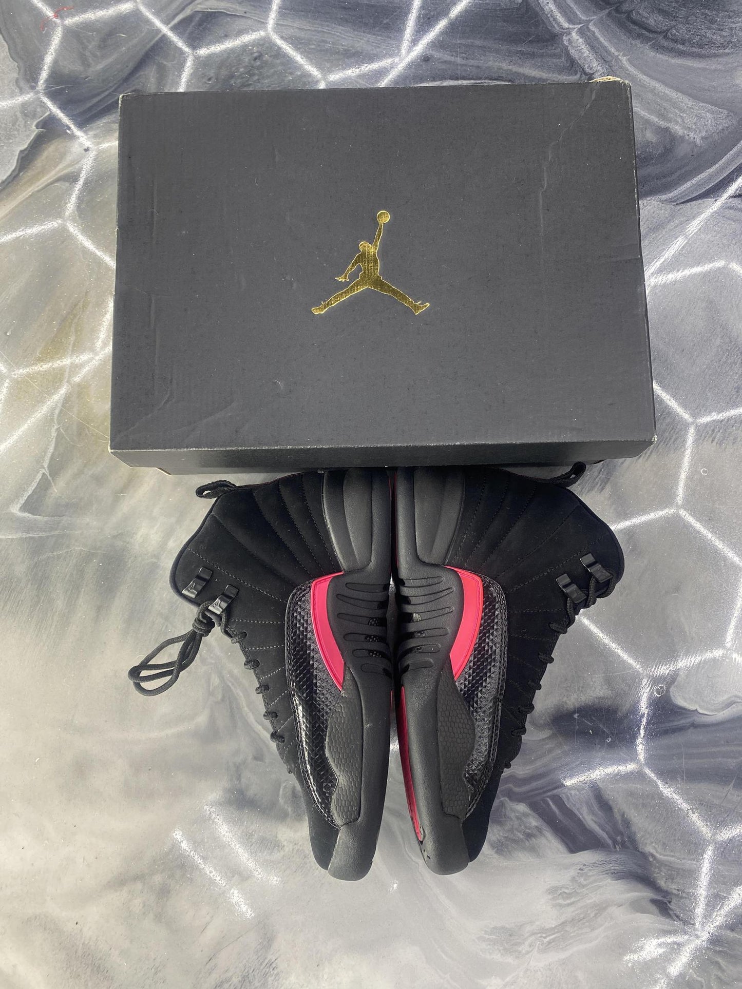 Jordan 12 "Black Pink Rush" Used Size 5Y/6.5W