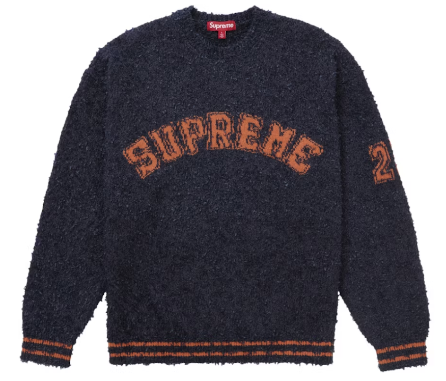 Supreme Textured Arc Sweater "Navy/Orange"