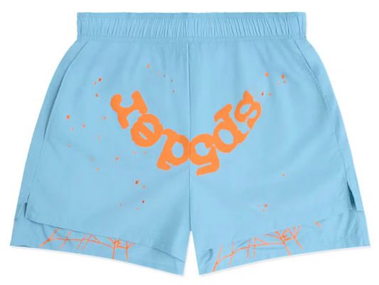 Sp5der Double Layer Shorts "Light Blue"