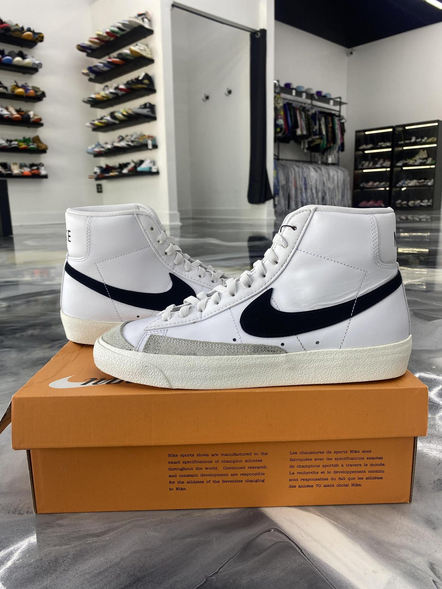 Nike Blazer Mid "White Black" Used Size 8.5