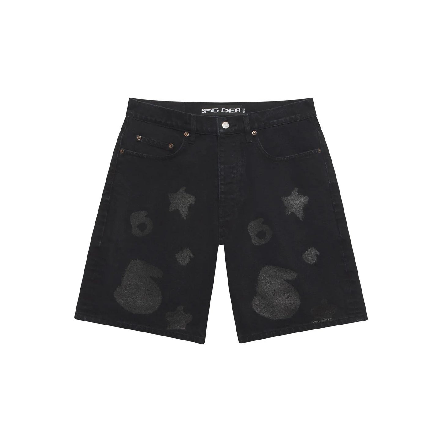 Sp5der Beluga Denim Short "Black Wash"