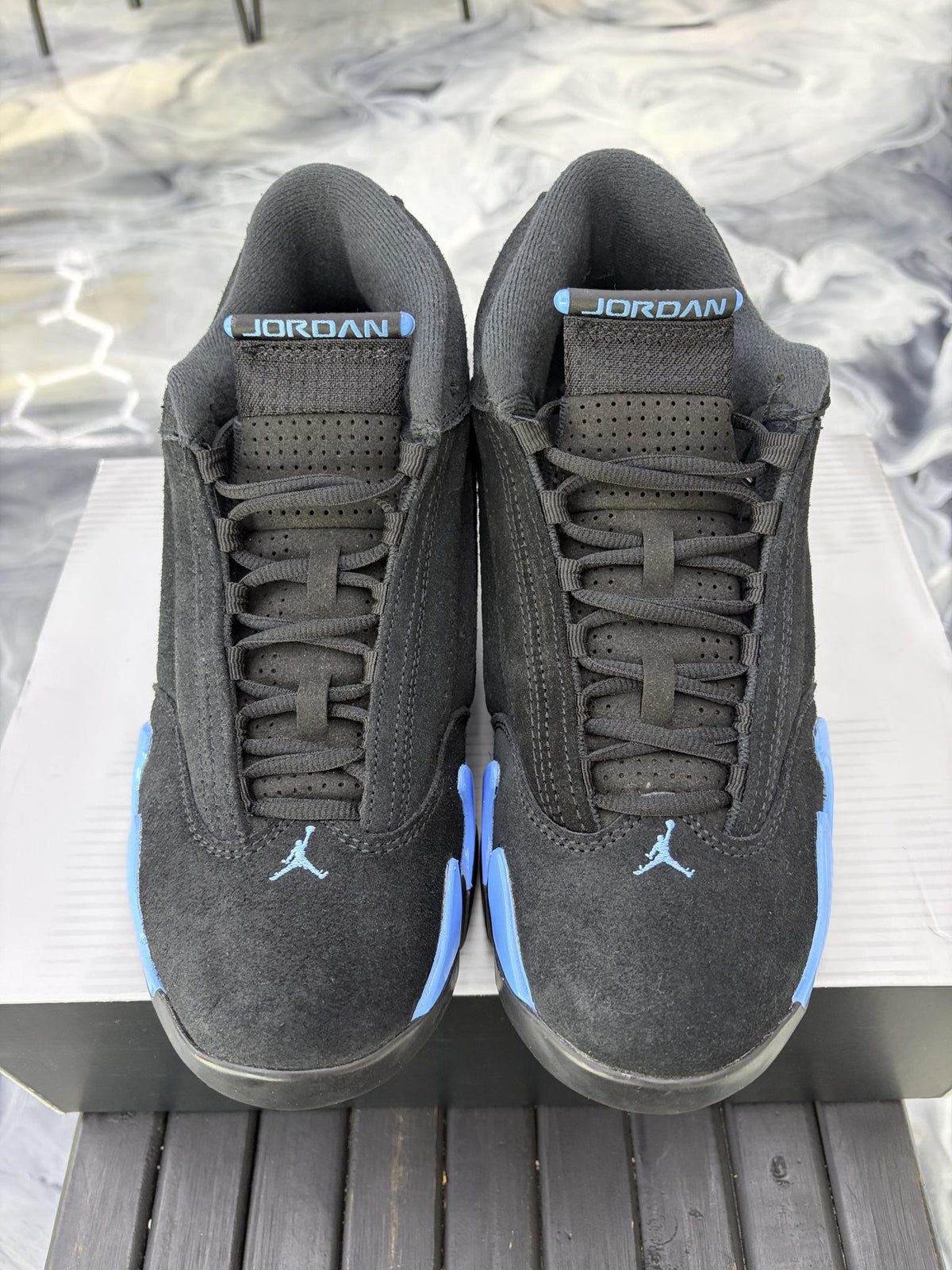 Jordan 14 "Black University Blue" Used Size 10.5