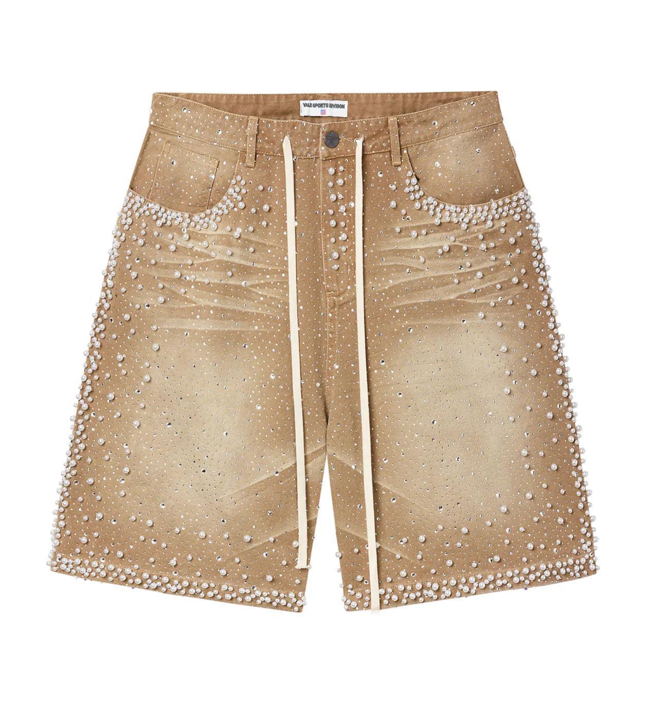 Vale Rainstorm Jean Shorts "Brown/Beige"