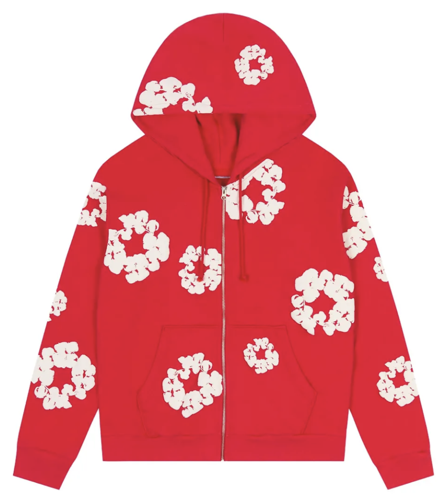 Denim Tears Cotton Wreath Zip Up "Red"