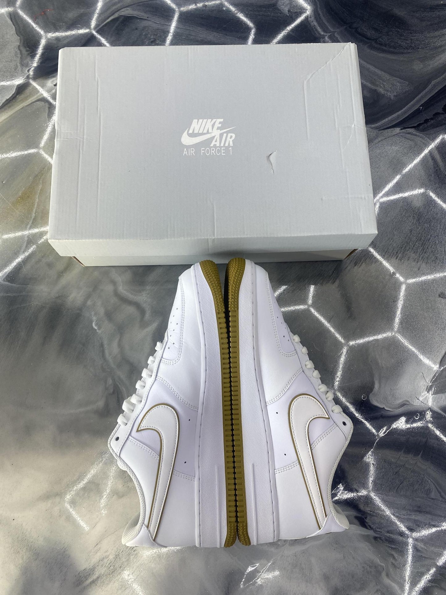 Nike Air Force 1 Low "White Bronzine" Used Size 10.5