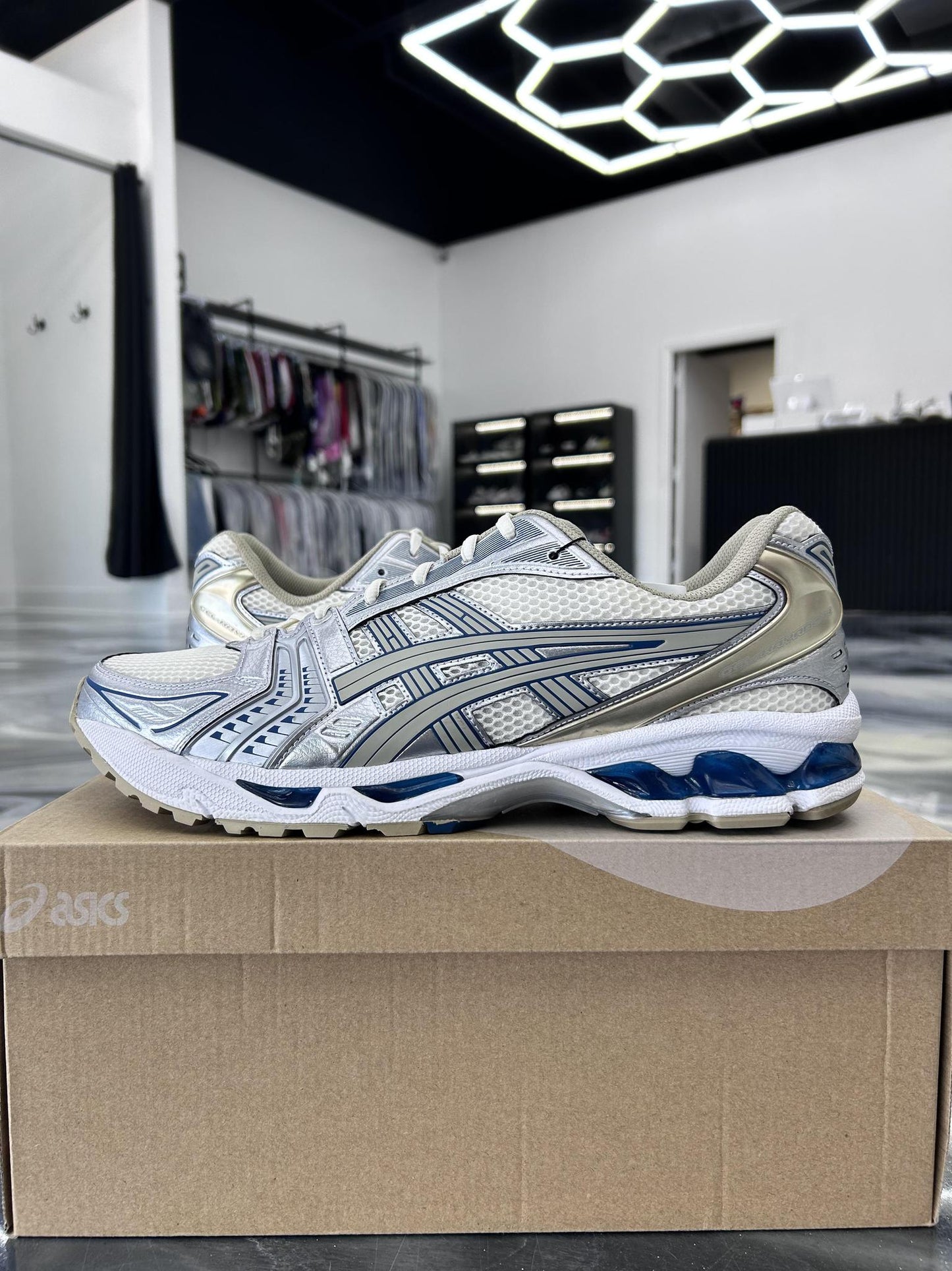 Asics Kayano 14 "Cream Pure Silver" Used Size 13