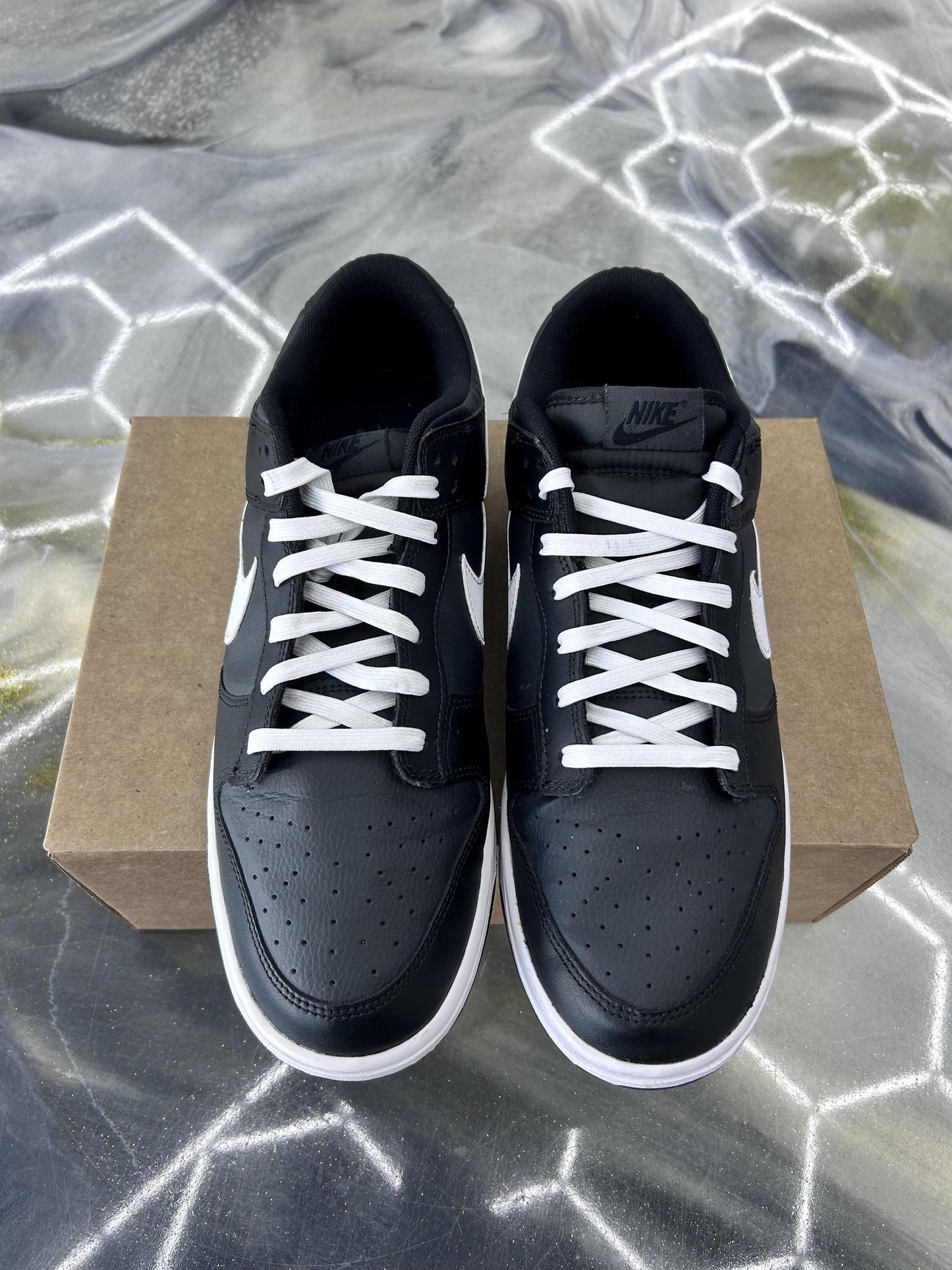 Nike Dunk Low "Black White" Used Size 13
