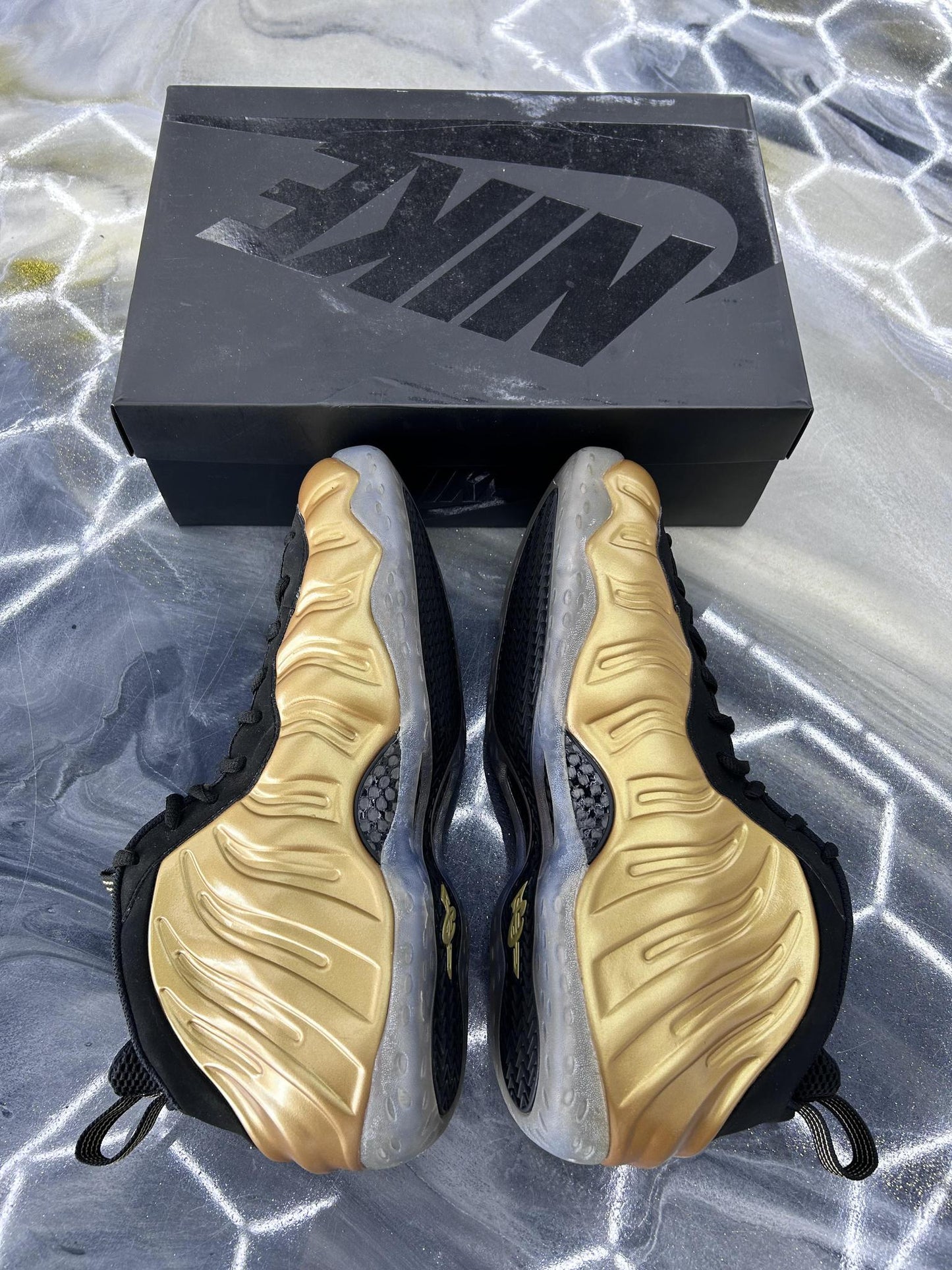 Nike Foamposite One "Metallic Gold" Used Size 14