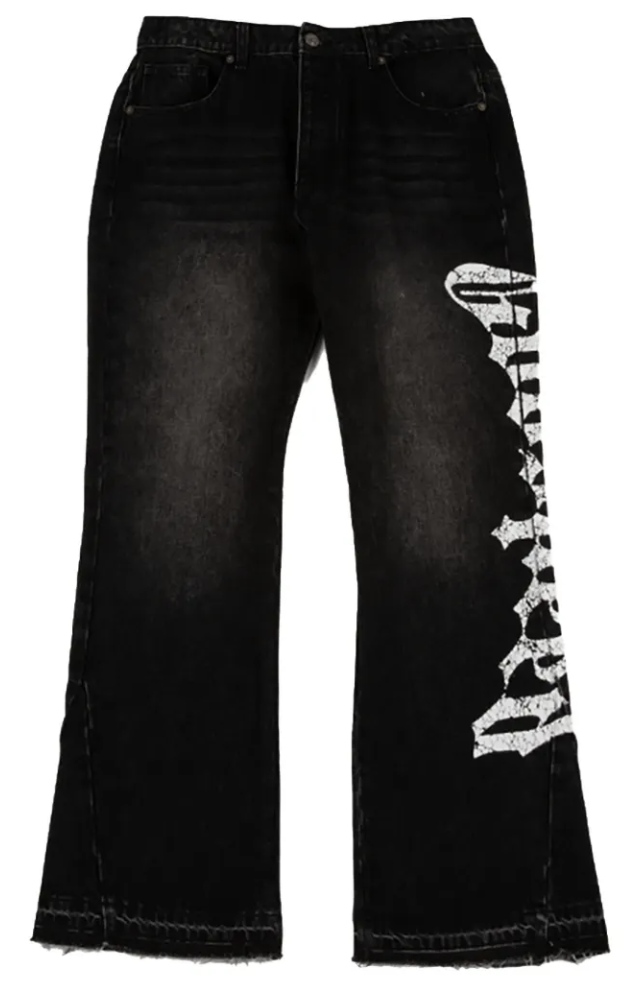 Godspeed Og Logo "Black" Denim Flared Jeans