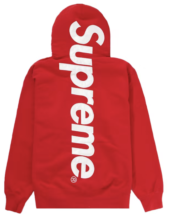 Supreme Satin Applique Hoodie "Red"