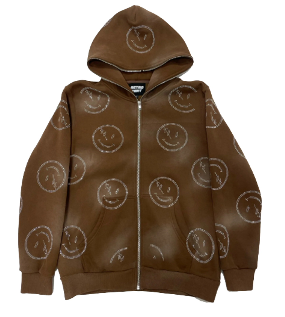 Retrovert Smiley Hoodie "Brown" Used