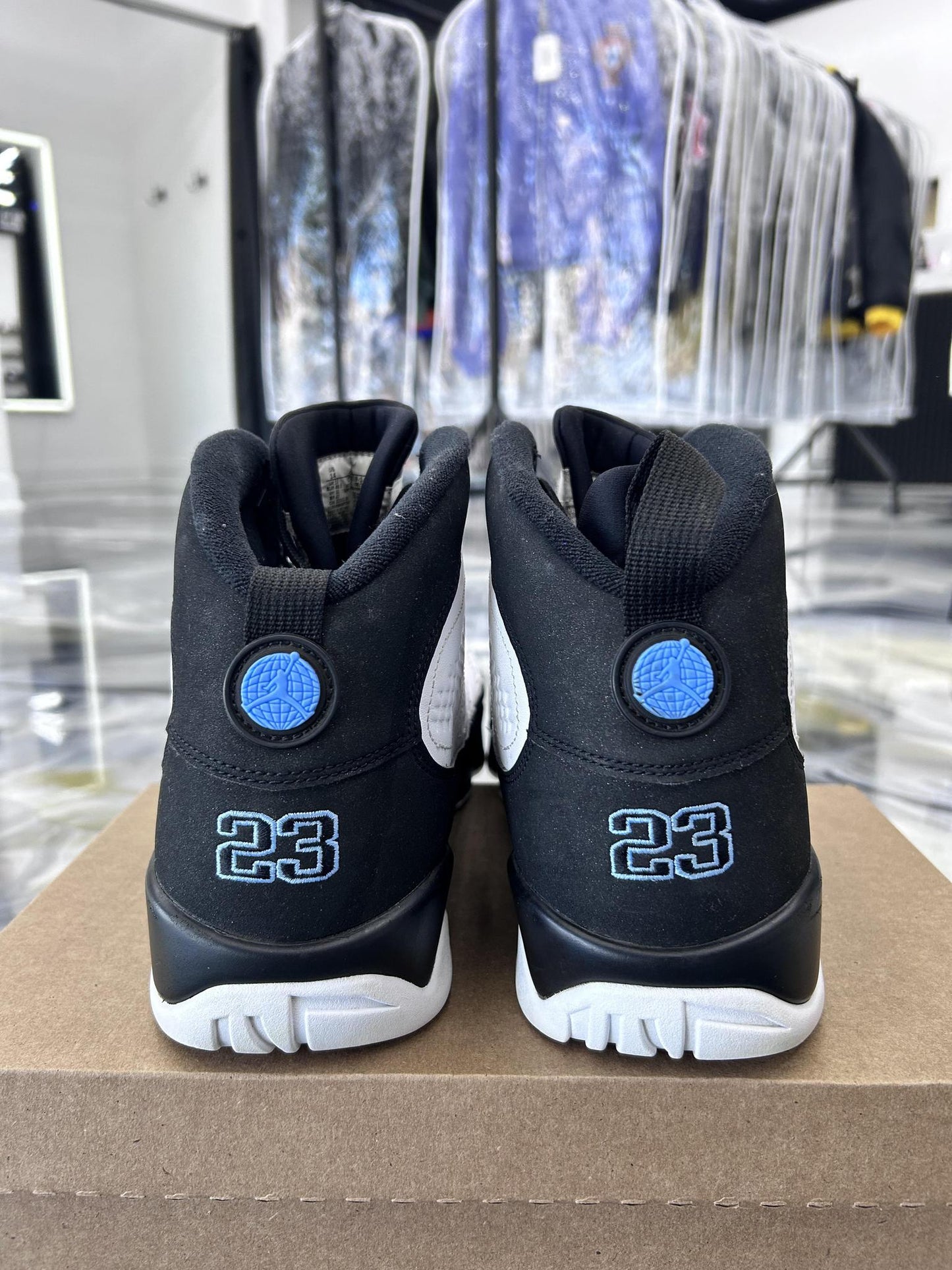 Jordan 9 "University Blue" Used Size 14