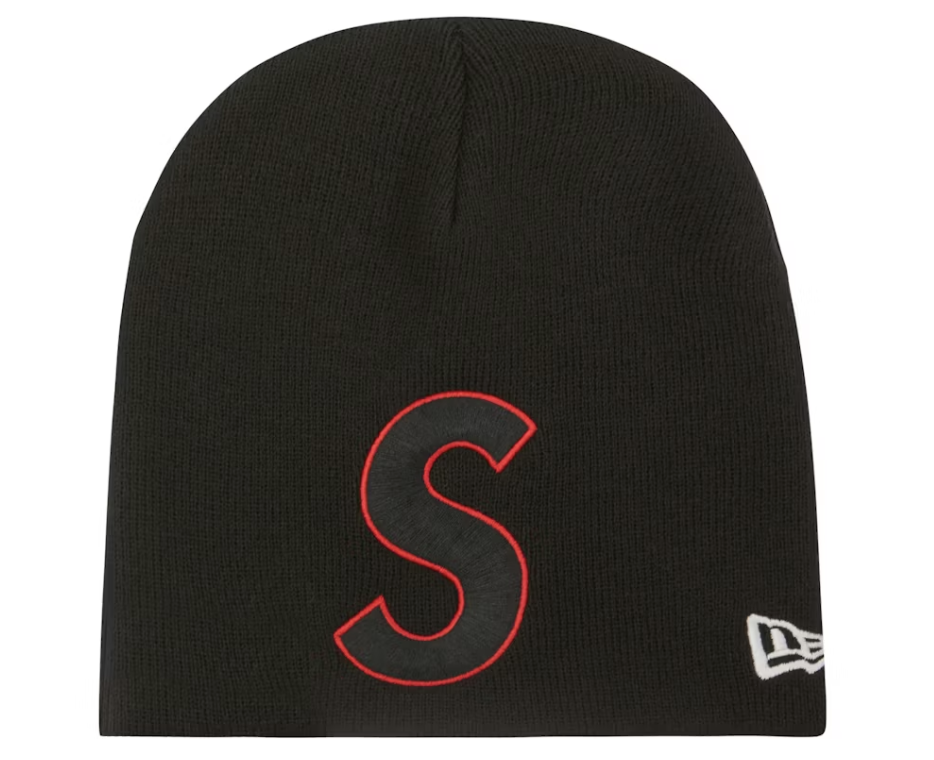 Supreme New Era Big S Logo Beanie "Black Red"