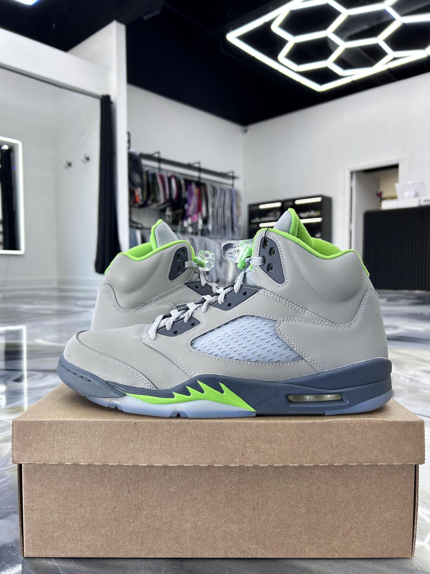 Jordan 5 "Green Bean" Used Size 14
