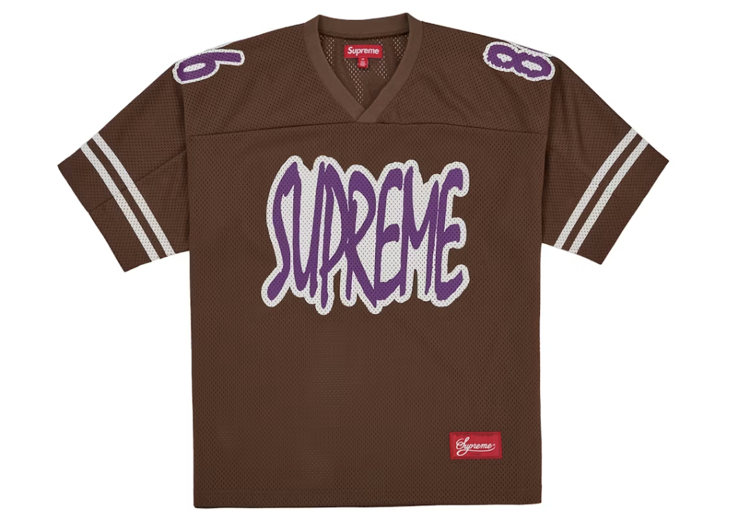 Supreme Reflective Football Jersey "Brown/Purple"