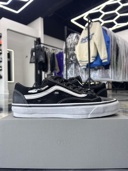 Vans Old School Vibram "Distressed Black Silver" Used Size 12