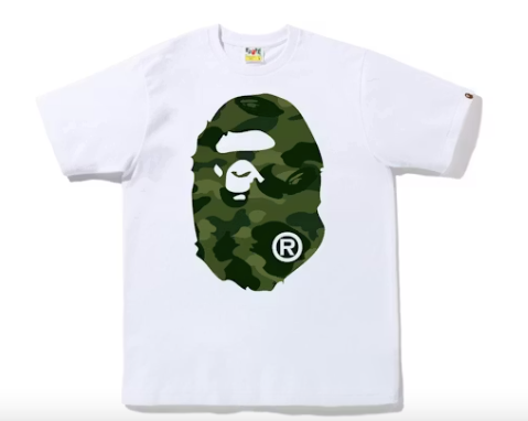 Bape Big Head Ape "White Green Camo"