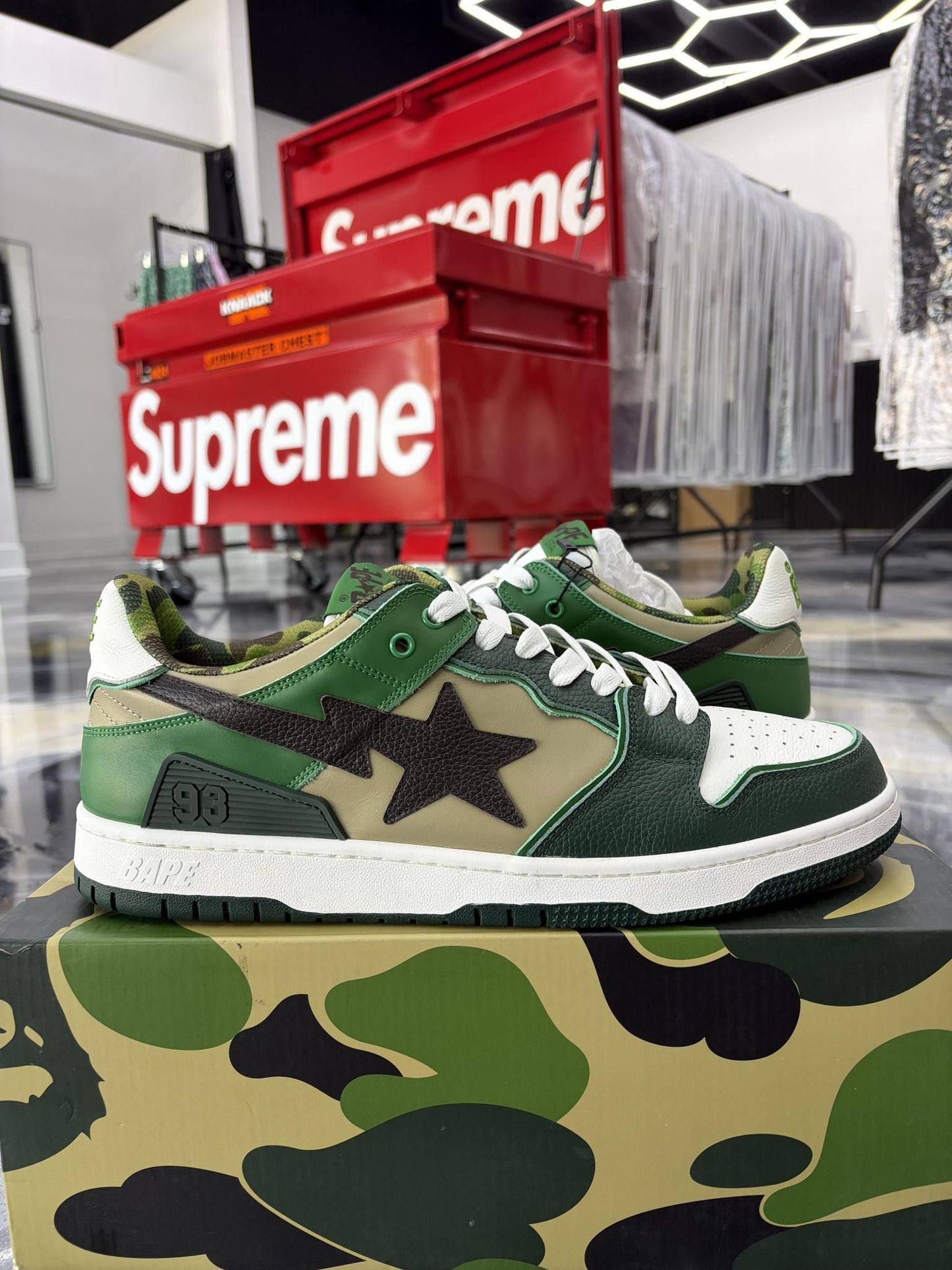 A Bathing Ape Bape Sk8 Sta "Camo" Used Size 13