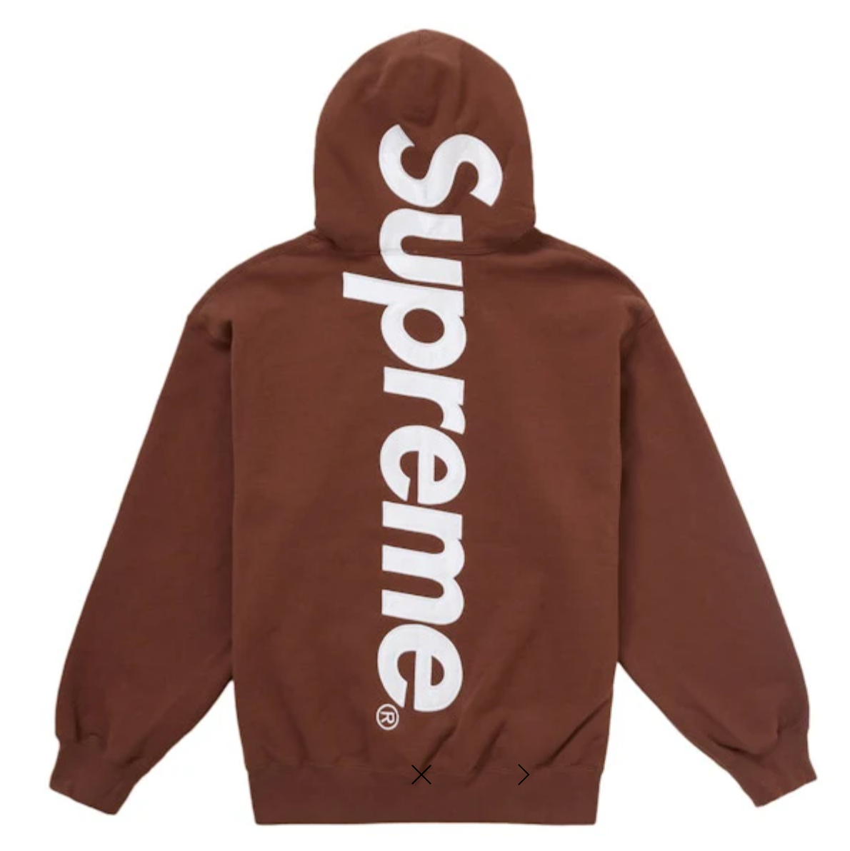 Supreme Satin Appliqué Hoodie "Brown"