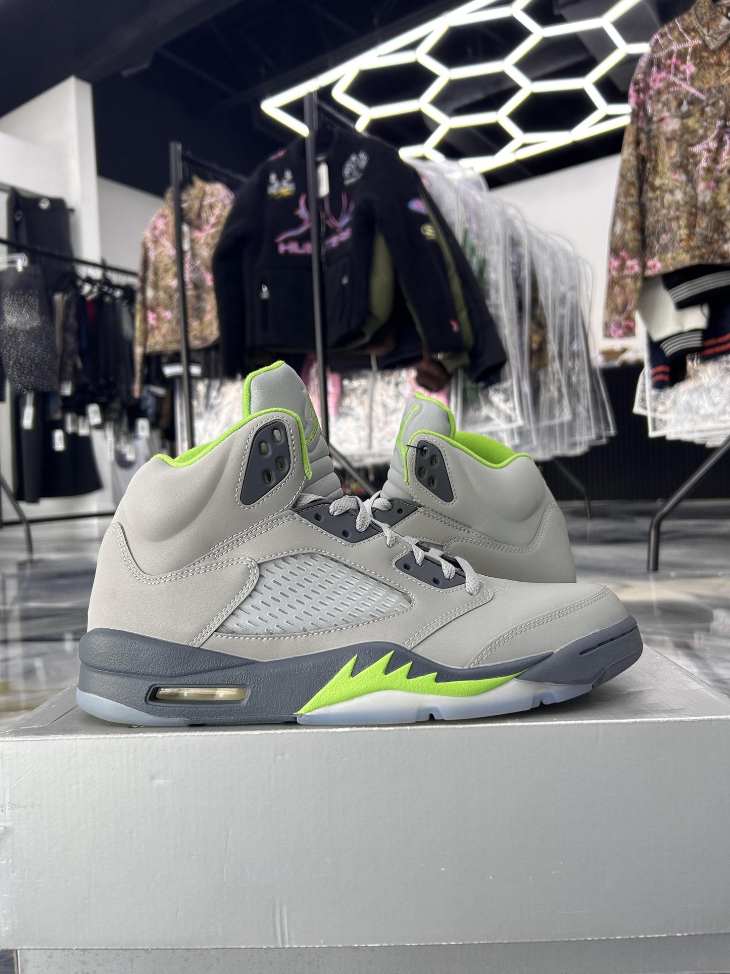 Jordan 5 "Green Bean" Used Size 12