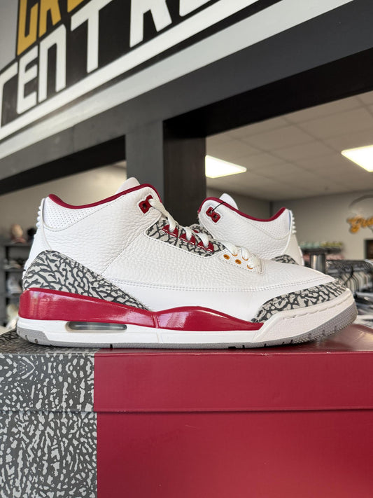 Jordan 3 "Cardinal" Used Size 12