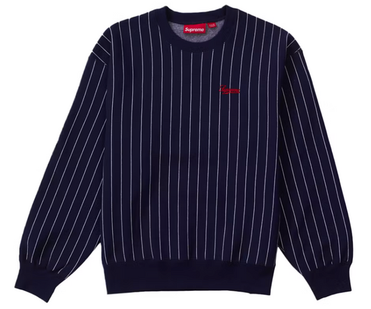 Supreme Pinstripe Crewneck "Navy"