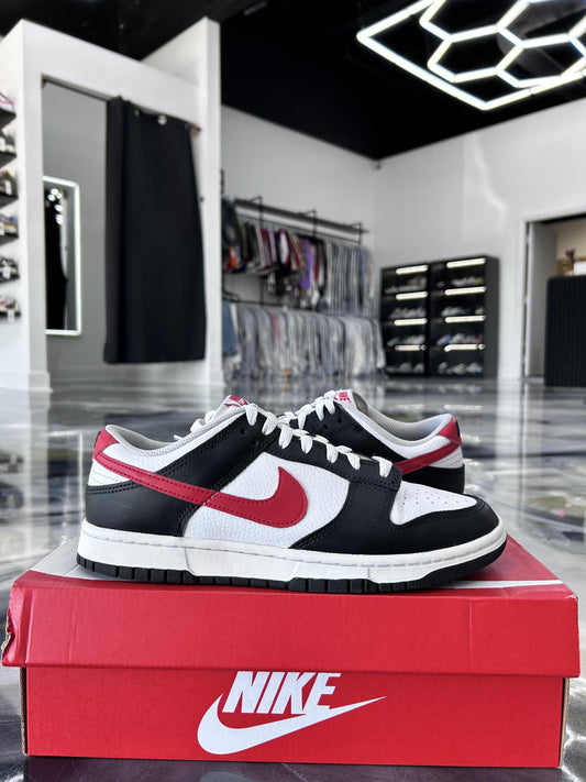 Nike Dunk Low "Black White Red" Used Size 8.5