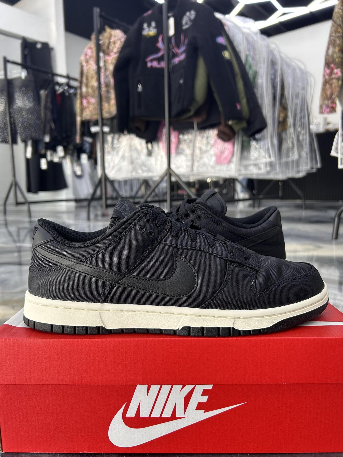 Nike Dunk Low "Black Canvas" Used Size 11.5