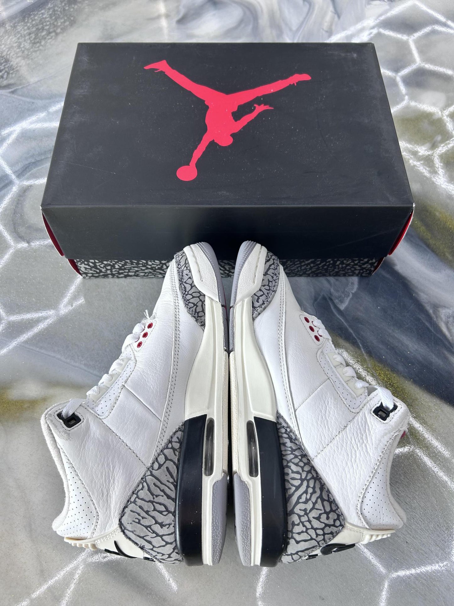 Jordan 3 "White Cement" Used Size 4Y/5.5W