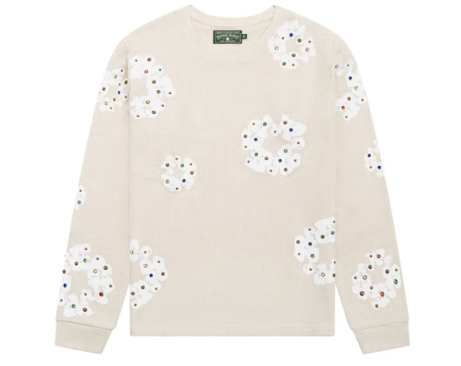 Denim Tears Rhinestone Cotton Wreath Thermal "Sail White"