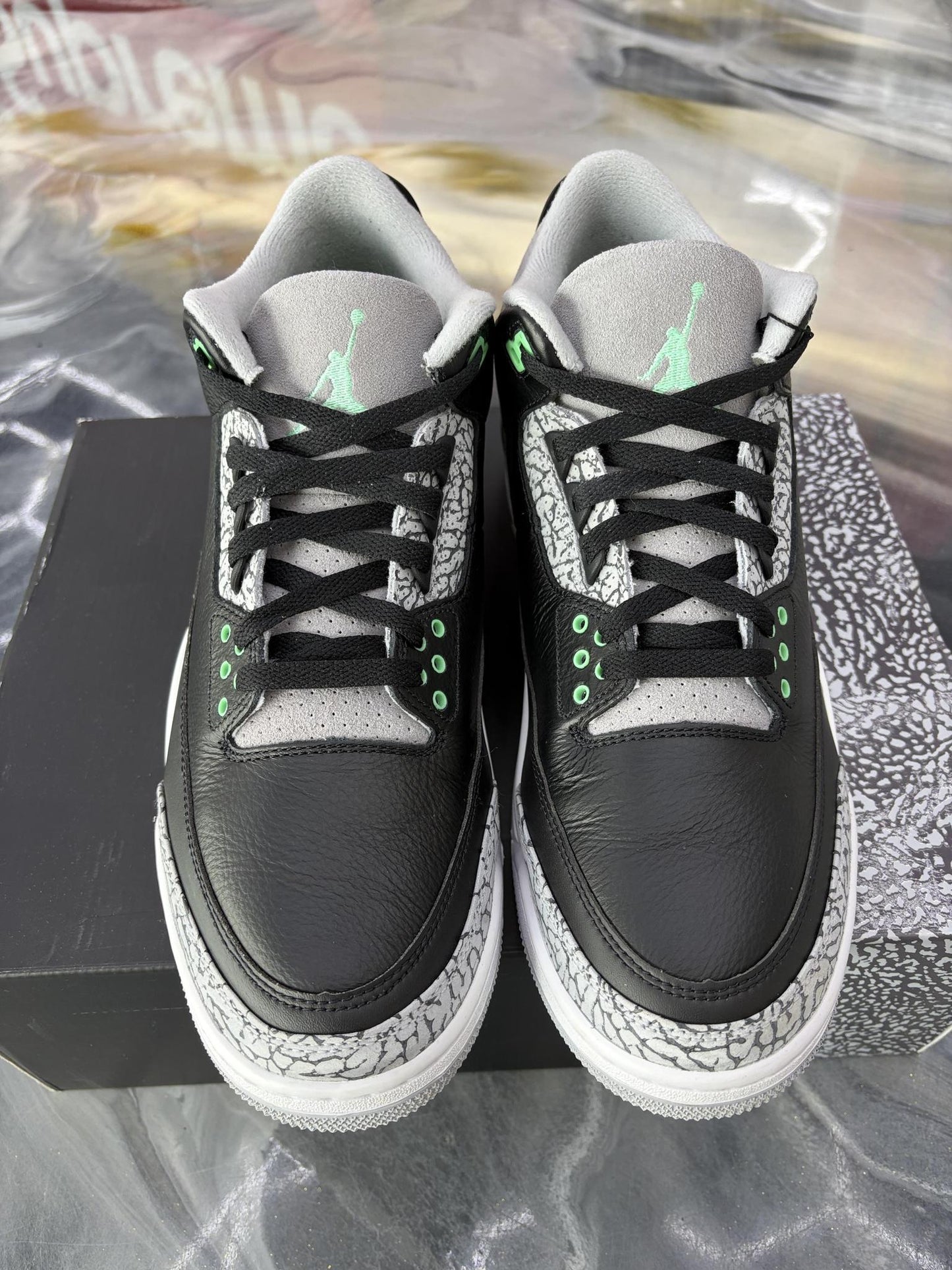 Jordan 3 "Green Glow" Used Size 12.5