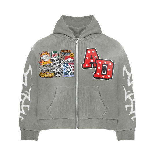 Awoken Dreams Patchwork Sweatsuit "Grey"