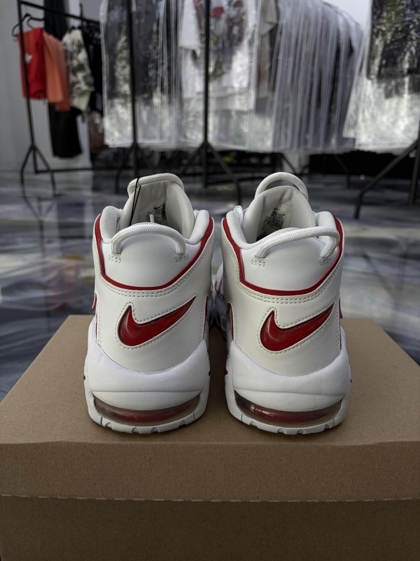 Nike Air Uptempo "White Red" Used Size 10.5