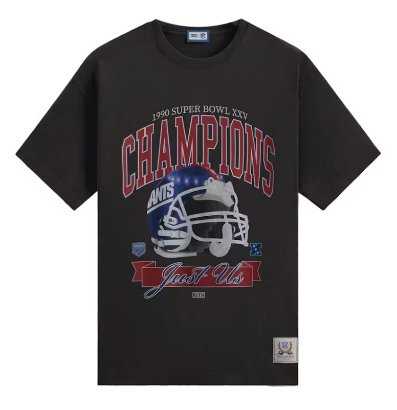 Kith x Giants Tee "Super Bowl Champs Black"