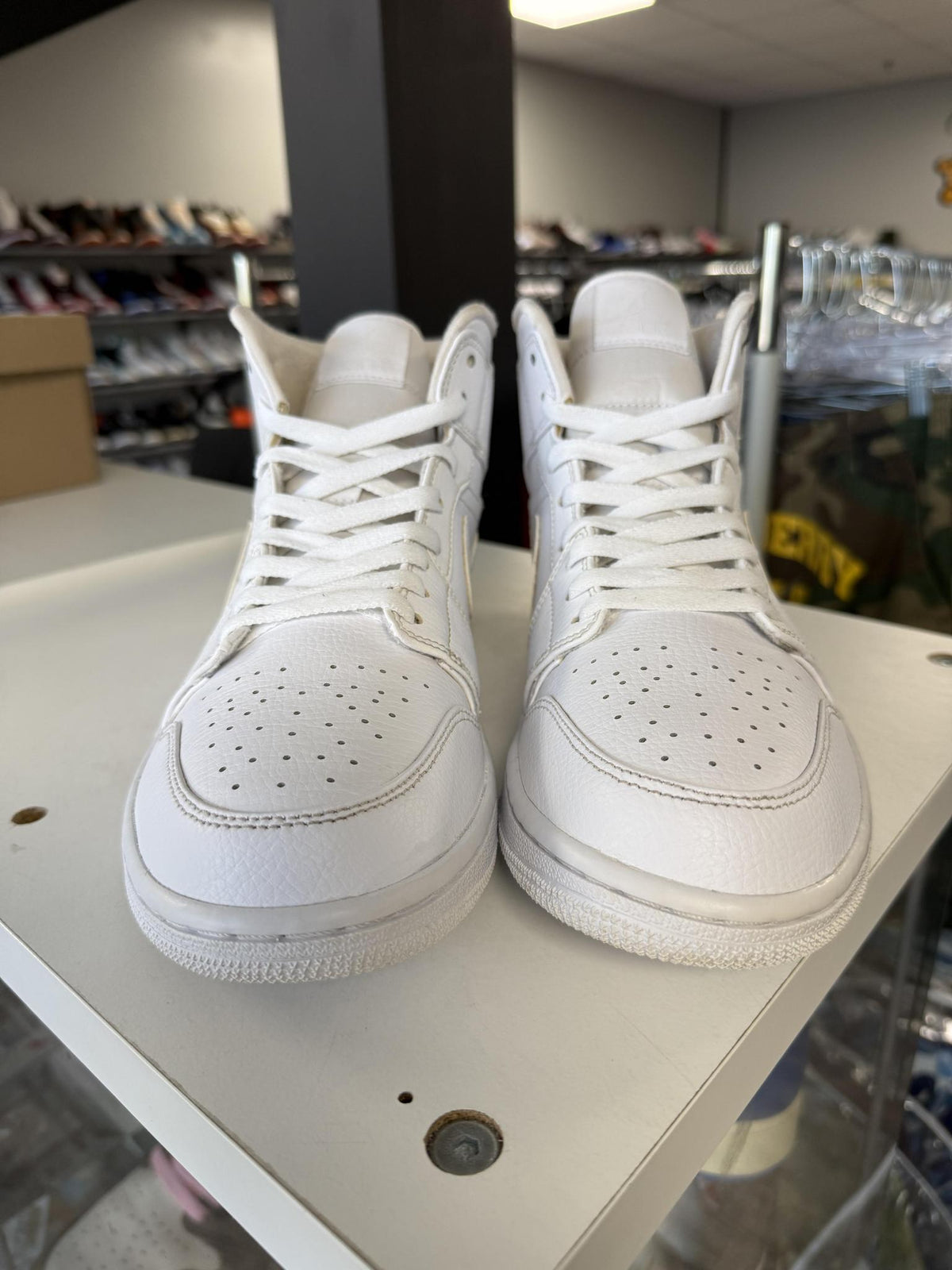 Jordan 1 Mid "Triple White" Used Size 10