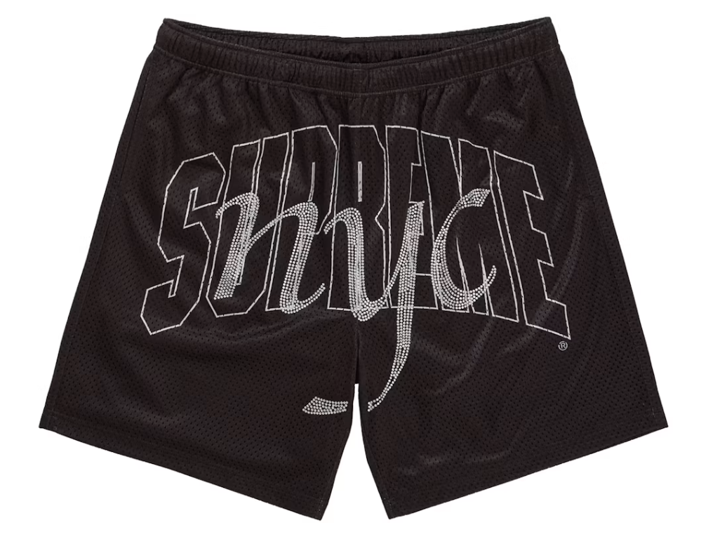 Supreme Mesh Rhinestone Shorts "Black"