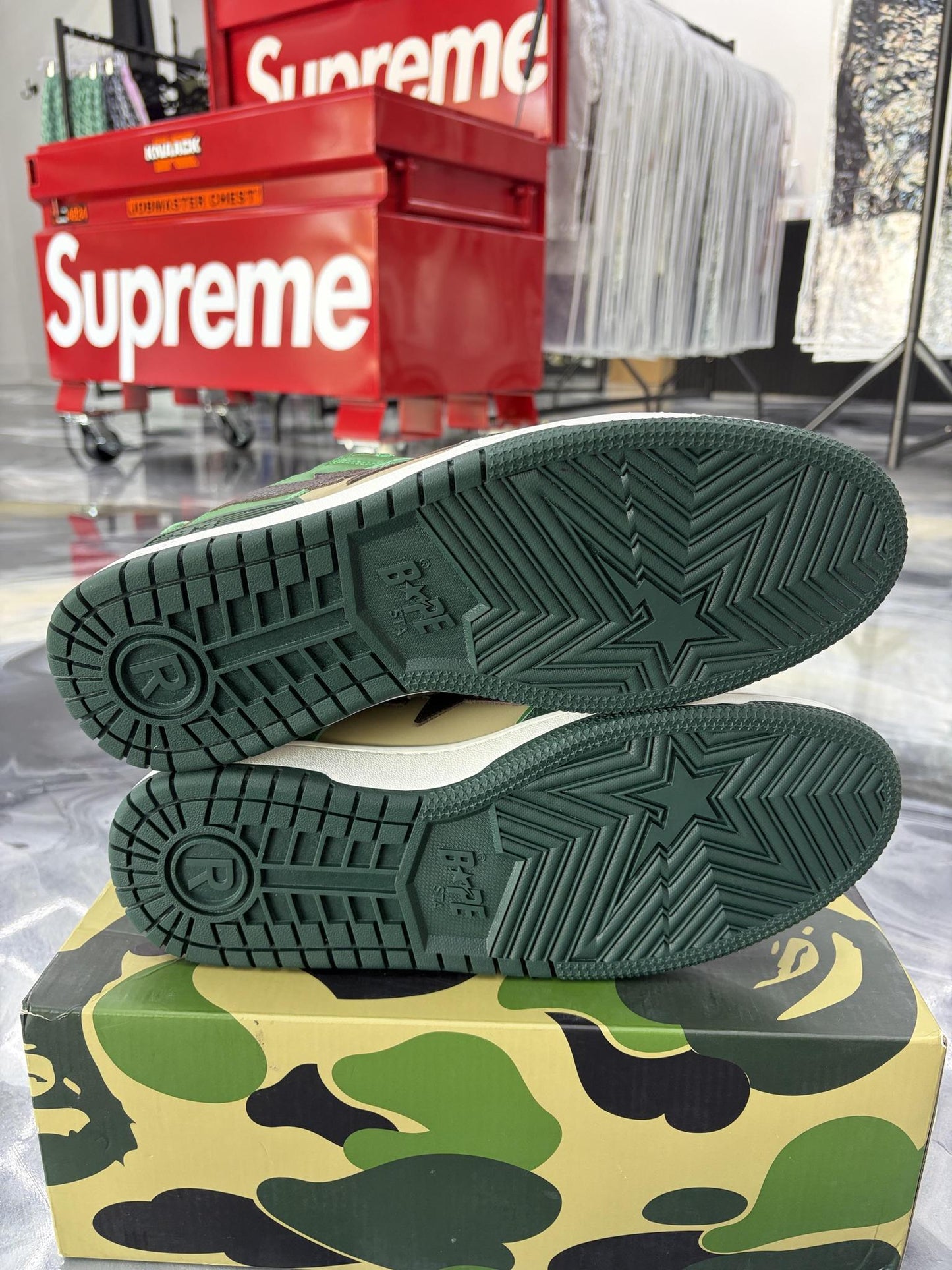 A Bathing Ape Bape Sk8 Sta "Camo" Used Size 13