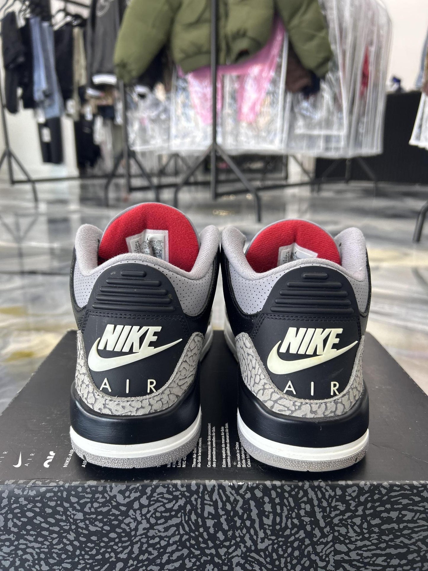 Jordan 3 "Black Cement" Used Size 9.5