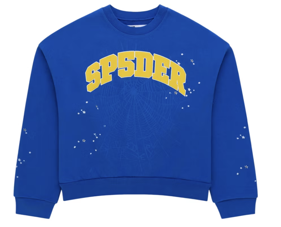 Sp5der Varsity Web Crewneck "Blue"