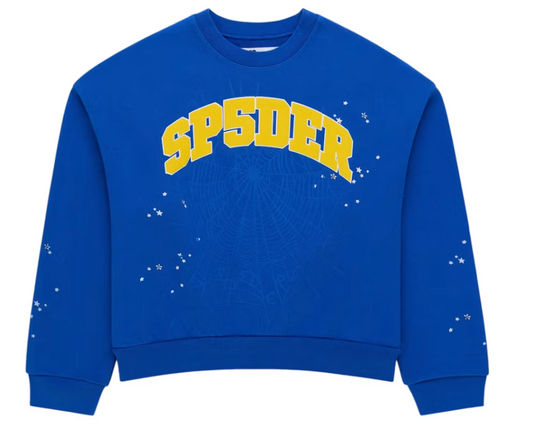 Sp5der Varsity Web Crewneck "Blue"