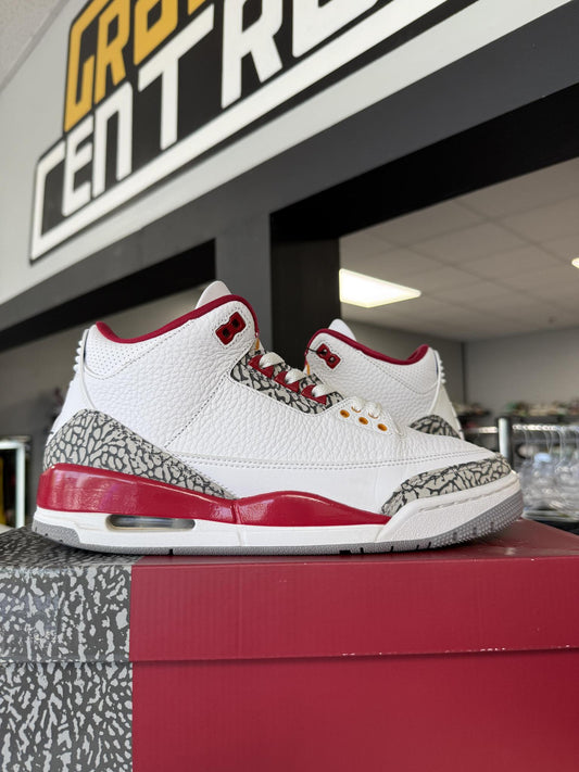 Jordan 3 "Cardinal" Used Size 9