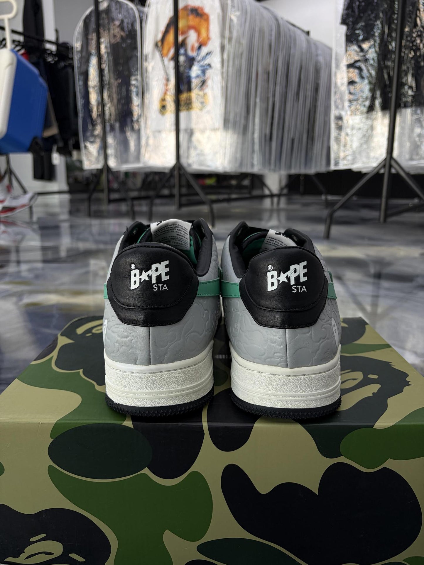 Bape Sta "Teal Black Grey" Used Size 13