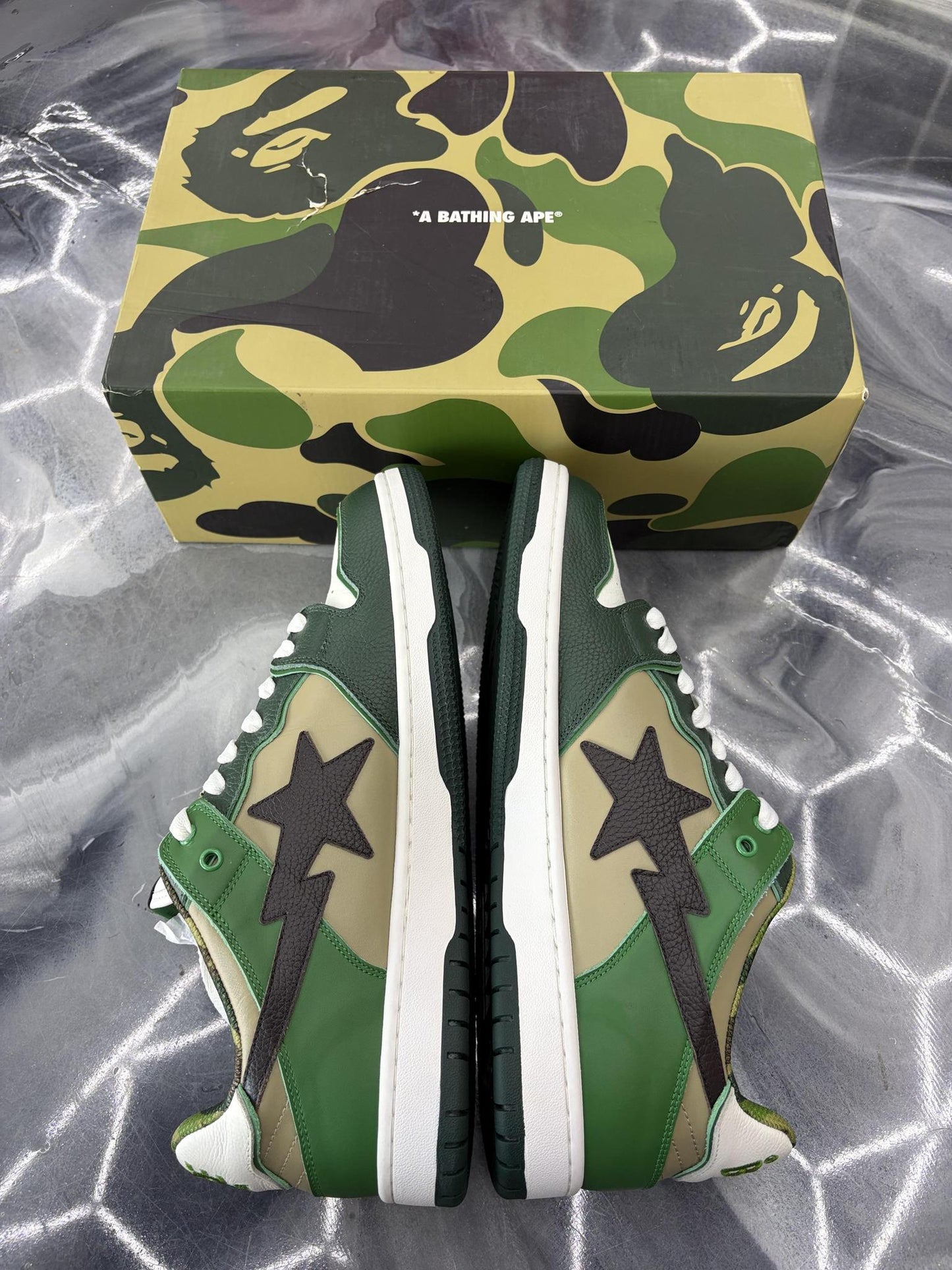 A Bathing Ape Bape Sk8 Sta "Camo" Used Size 13