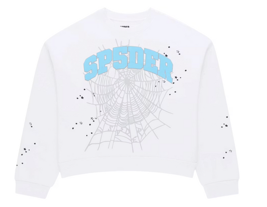 Sp5der Varsity Web Crewneck "White"
