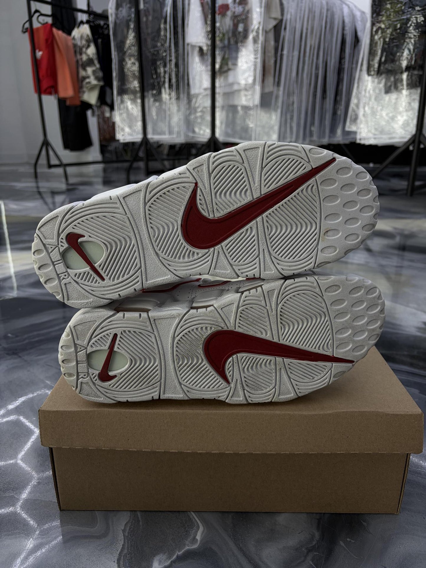 Nike Air Uptempo "White Red" Used Size 10.5