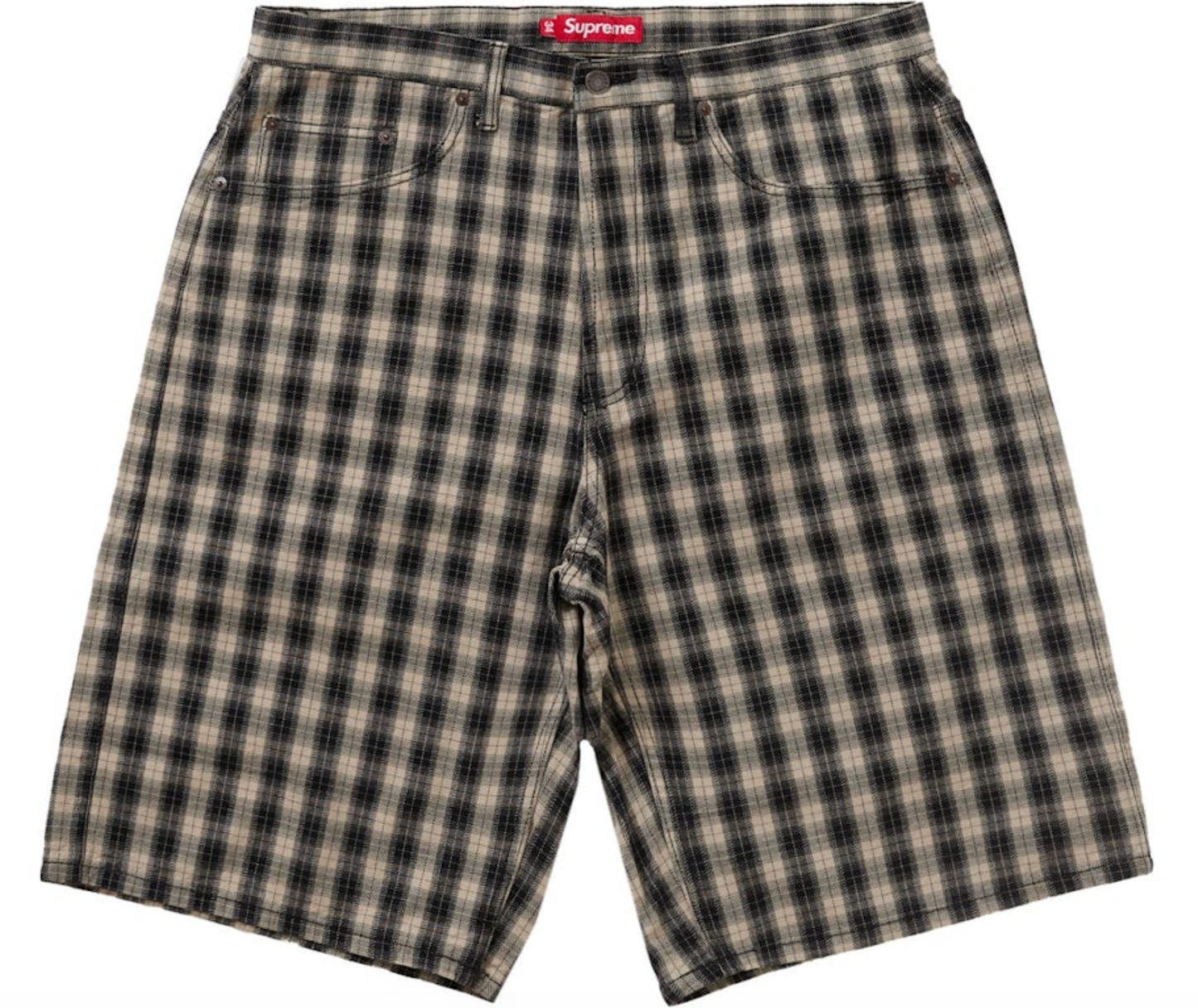 Supreme Plaid Baggy Shorts "Black"