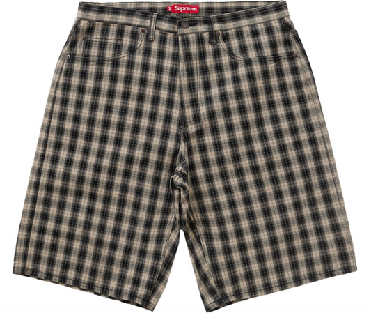Supreme Plaid Baggy Shorts "Black"