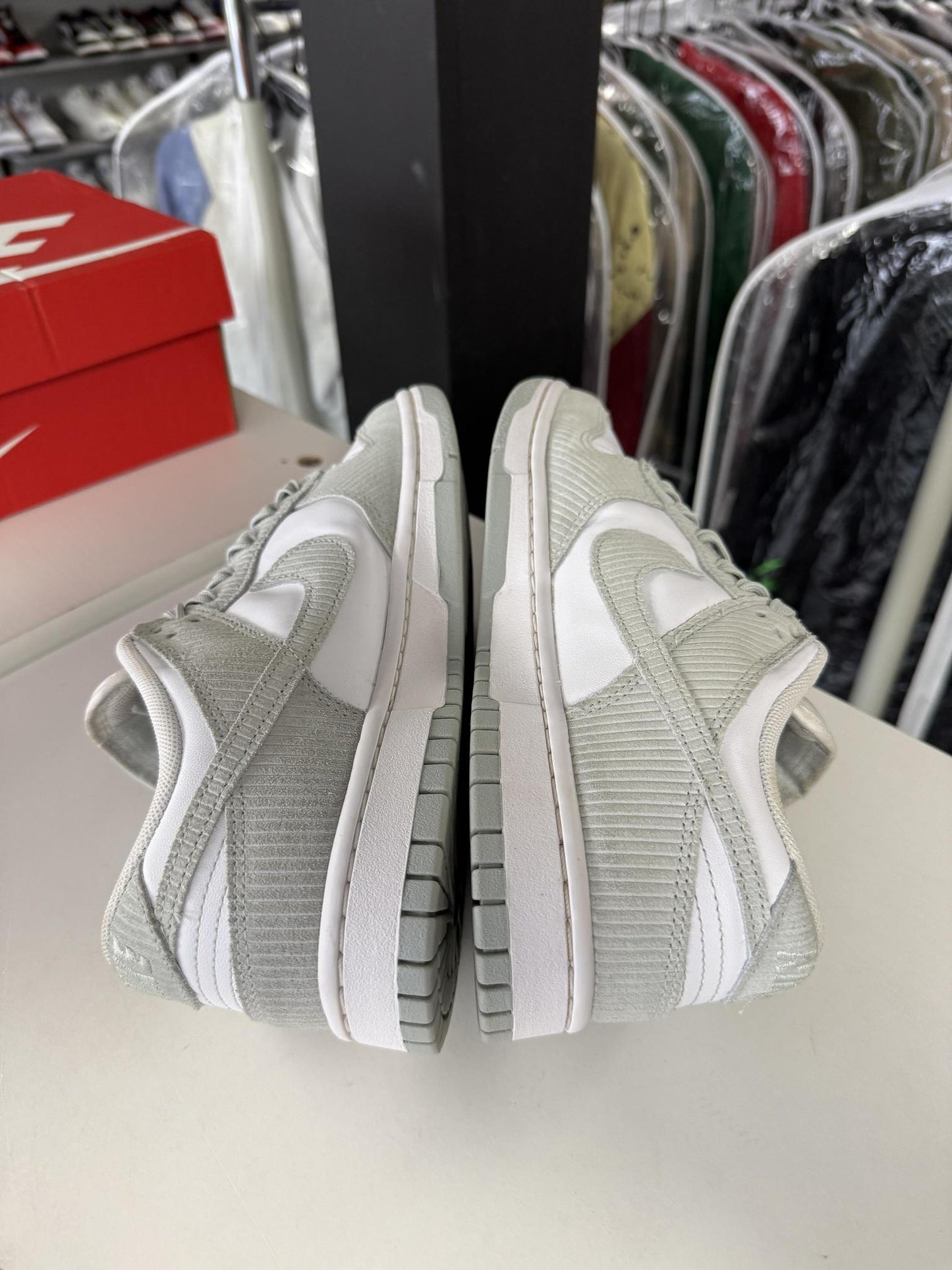 Nike Dunk Low "Light Silver Corduroy" Used Size 7.5