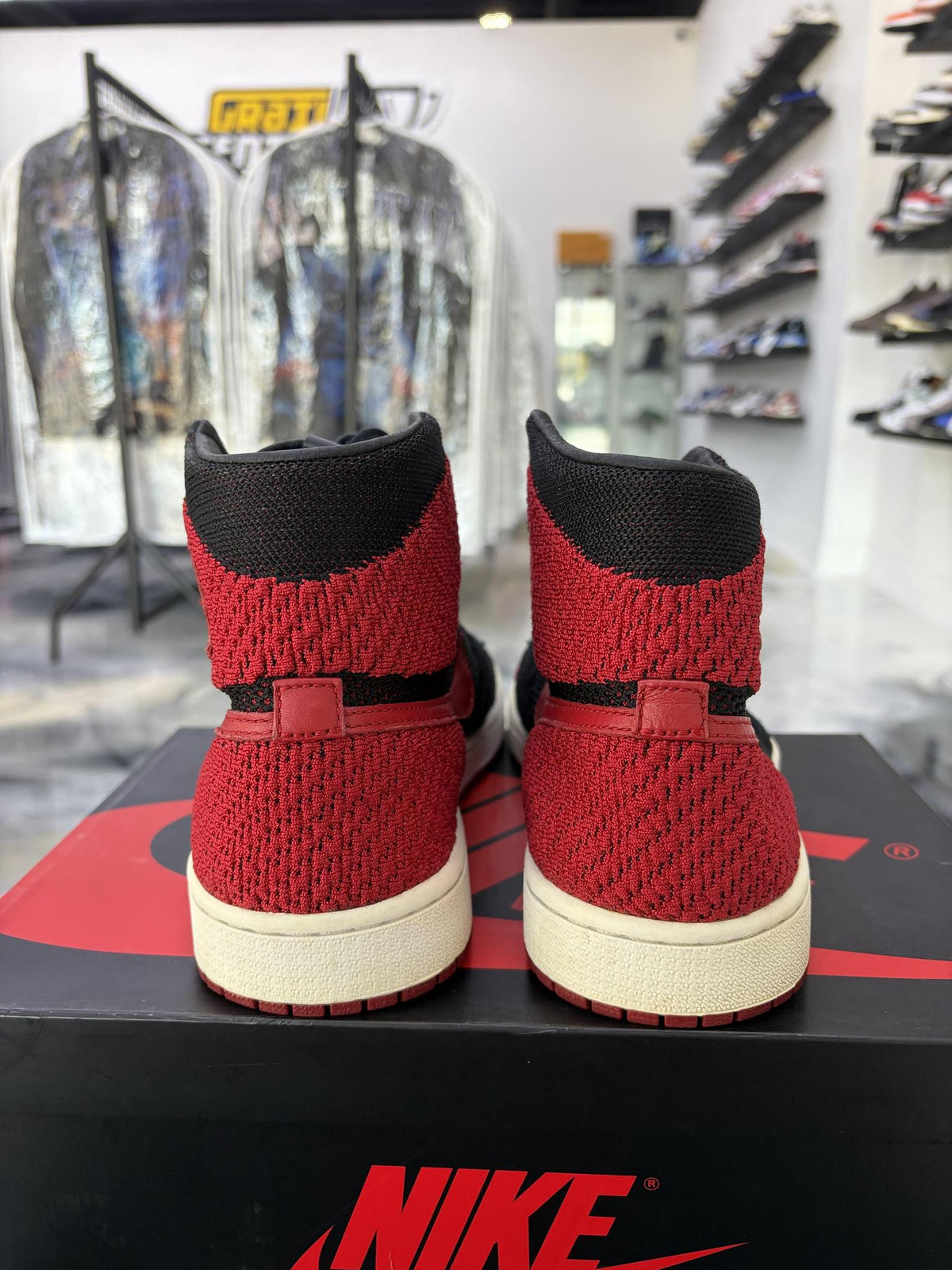 Jordan 1 "Bred Flyknit" Used Size 9