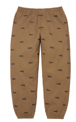 Supreme Repeat Script Sweatpants "Brown"